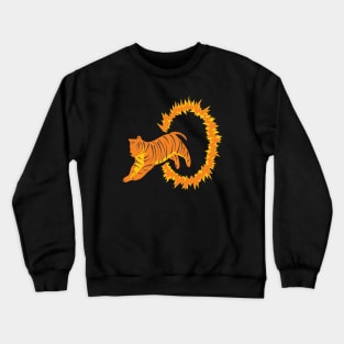Tiger and Flames Crewneck Sweatshirt